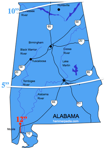 Alabama Frost Line Map